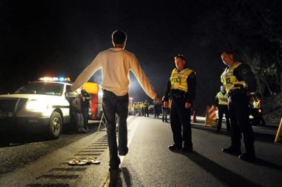 Man getting a field sobriety test